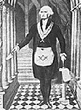 A picture of George Washington in his Masonic Aprin.