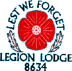 This is our Lodge Logo. It is based upon the poppy, the symbol of remembrance