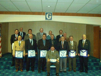 2003 Officers and Installing Team for Mercer Lodge.