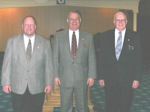 William P. Mayberry, Grand Master of Masons in Ohio, attended the Inspection of Mercer Lodge No. 121 at St. Marys, OH. on Jan. 4, 2003