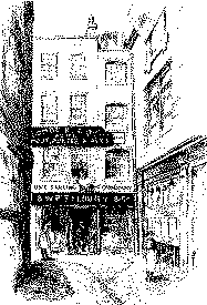La taberna Del Ganso y la Parrilla en Londres, a los fondos de la Catedral de San Pablo