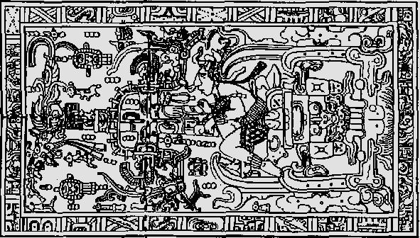 sarcophagus
lid in the Mayan ruins of Palenque