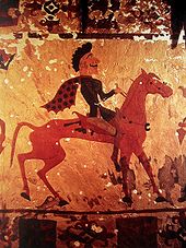 A Scythian horseman from the
 general area of the Ili river, Pazyryk, c.300 BCE.