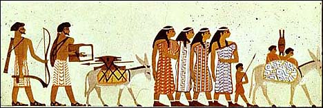 Detail from wall painting in the tomb 
of Khnumhotep II (ca. 1890 BC), a provincial governor during Egypt's Middle Kingdom, at 
Beni Hasan, Egypt, on the east bank of the Nile.