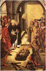 St. Dominic as Inquisitor, burning heritical books