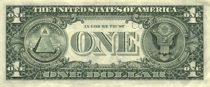 The United States of America One Dollar Bill